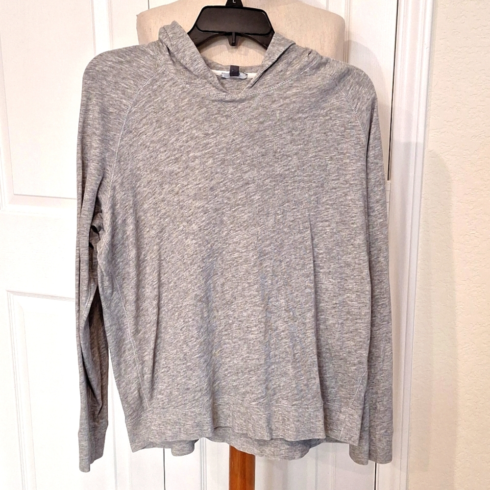 Vince. Basic Gray Hooded Lightweight Pull Over Top - image 1